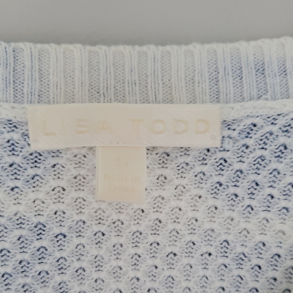 Blue and White Tie-Dye Sweater - Picture 2 of 5